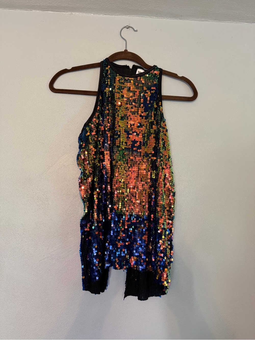 balera Iridescent Sequin Tank  in Green, Blue and Gold